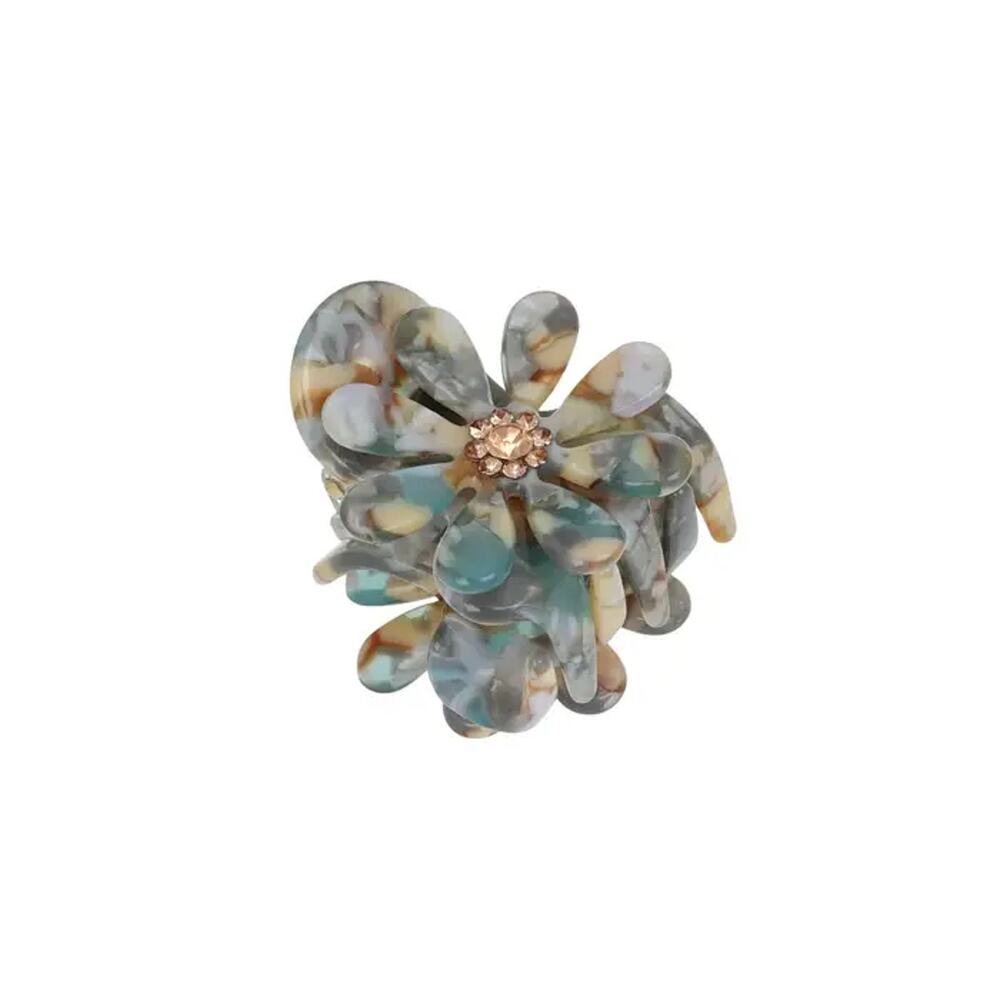 FRANCE LUXE L. ERICKSON Lane Claw Clip in Blue & Tan